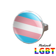 Pride Ring - 18 Flags Silver / Transgender