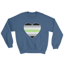 Sweatshirt - Agender Big Heart Indigo Blue / S