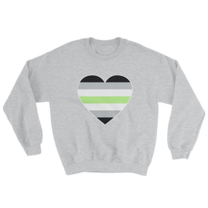 Sweatshirt - Agender Big Heart Sport Grey / S
