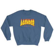 Sweatshirt - Agender Flames Indigo Blue / S