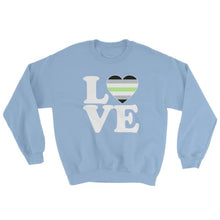 Sweatshirt - Agender Love & Heart Light Blue / S