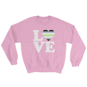 Sweatshirt - Agender Love & Heart Light Pink / S