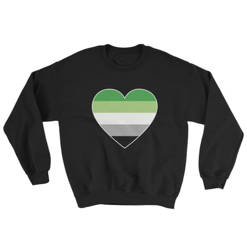 Sweatshirt - Aromantic Big Heart Black / S