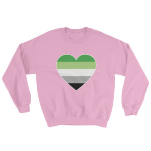 Sweatshirt - Aromantic Big Heart Light Pink / S