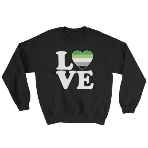 Sweatshirt - Aromantic Love & Heart Black / S