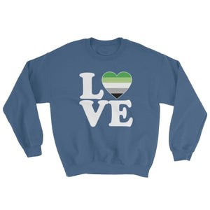 Sweatshirt - Aromantic Love & Heart Indigo Blue / S