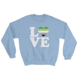 Sweatshirt - Aromantic Love & Heart Light Blue / S