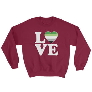 Sweatshirt - Aromantic Love & Heart Maroon / S