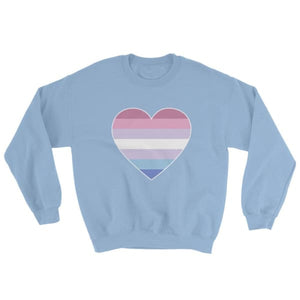 Sweatshirt - Bigender Big Heart Light Blue / S