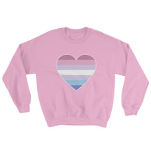Sweatshirt - Bigender Big Heart Light Pink / S