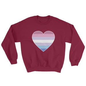 Sweatshirt - Bigender Big Heart Maroon / S