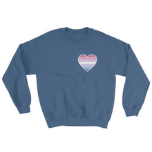Sweatshirt - Bigender Heart Indigo Blue / S