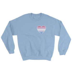 Sweatshirt - Bigender Heart Light Blue / S