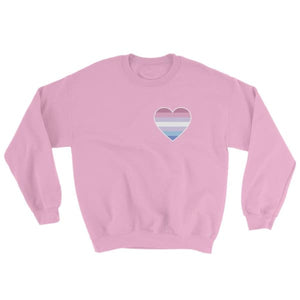 Sweatshirt - Bigender Heart Light Pink / S