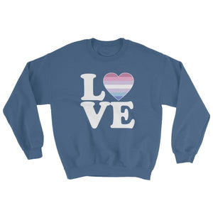 Sweatshirt - Bigender Love & Heart Indigo Blue / S