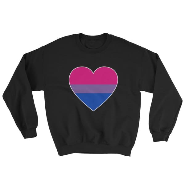 Sweatshirt - Bisexual Big Heart Black / S
