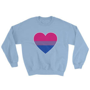 Sweatshirt - Bisexual Big Heart Light Blue / S