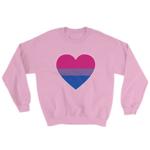 Sweatshirt - Bisexual Big Heart Light Pink / S