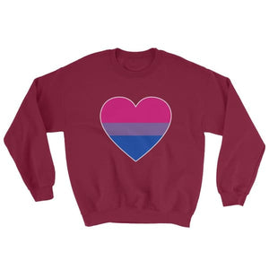 Sweatshirt - Bisexual Big Heart Maroon / S