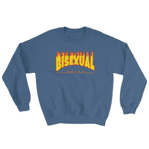 Sweatshirt - Bisexual Flames Indigo Blue / S