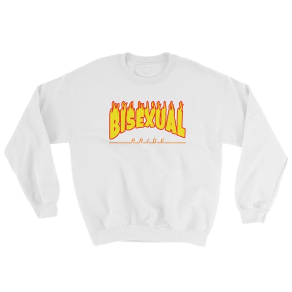 Sweatshirt - Bisexual Flames White / S