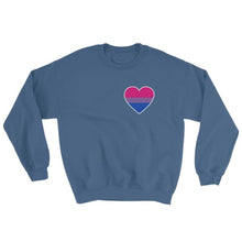 Sweatshirt - Bisexual Heart Indigo Blue / S