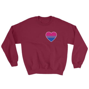 Sweatshirt - Bisexual Heart Maroon / S