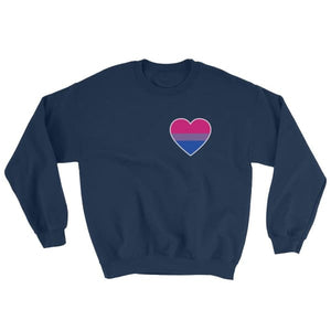 Sweatshirt - Bisexual Heart Navy / S
