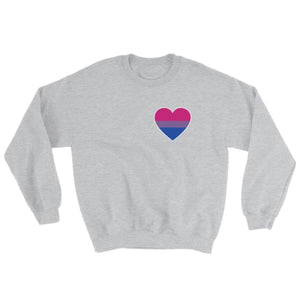 Sweatshirt - Bisexual Heart Sport Grey / S