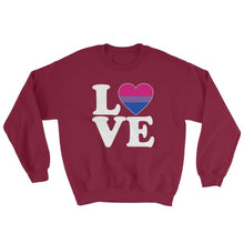 Sweatshirt - Bisexual Love & Heart Maroon / S