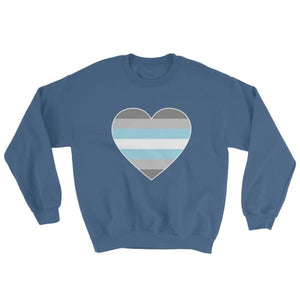 Sweatshirt - Demiboy Big Heart Indigo Blue / S