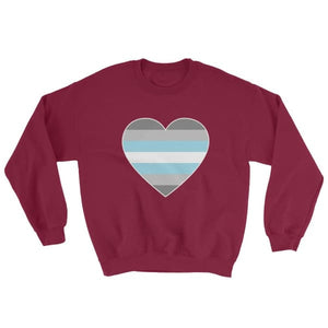 Sweatshirt - Demiboy Big Heart Maroon / S