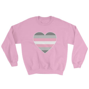 Sweatshirt - Demigirl Big Heart Light Pink / S