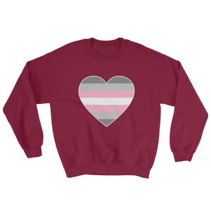 Sweatshirt - Demigirl Big Heart Maroon / S