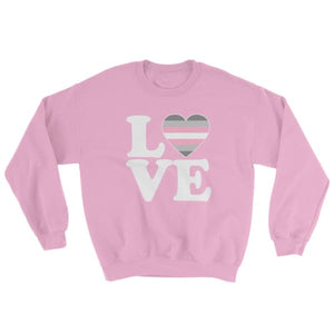 Sweatshirt - Demigirl Love & Heart Light Pink / S