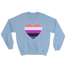 Sweatshirt - Genderfluid Big Heart Light Blue / S