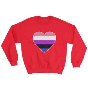 Sweatshirt - Genderfluid Big Heart Red / S