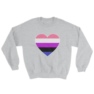 Sweatshirt - Genderfluid Big Heart Sport Grey / S