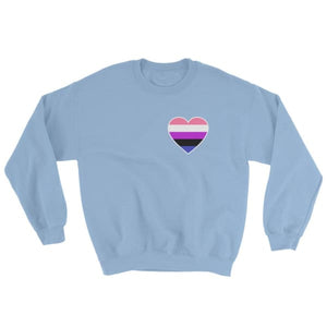 Sweatshirt - Genderfluid Heart Light Blue / S