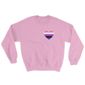 Sweatshirt - Genderfluid Heart Light Pink / S