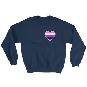 Sweatshirt - Genderfluid Heart Navy / S