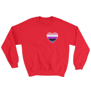 Sweatshirt - Genderfluid Heart Red / S