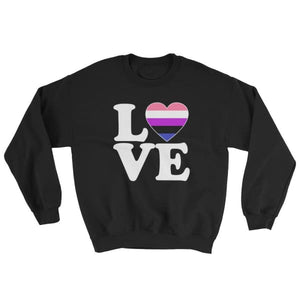 Sweatshirt - Genderfluid Love & Heart Black / S