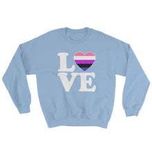 Sweatshirt - Genderfluid Love & Heart Light Blue / S