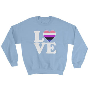 Sweatshirt - Genderfluid Love & Heart Light Blue / S