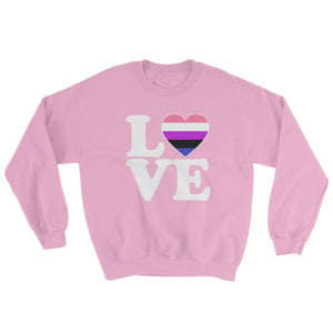 Sweatshirt - Genderfluid Love & Heart Light Pink / S