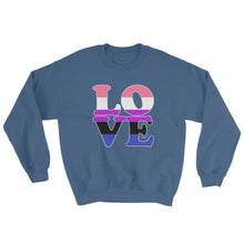 Sweatshirt - Genderfluid Love Indigo Blue / S