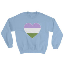 Sweatshirt - Genderqueer Big Heart Light Blue / S