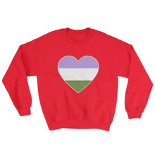 Sweatshirt - Genderqueer Big Heart Red / S
