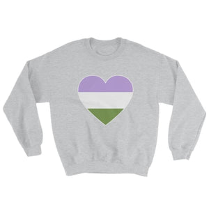 Sweatshirt - Genderqueer Big Heart Sport Grey / S